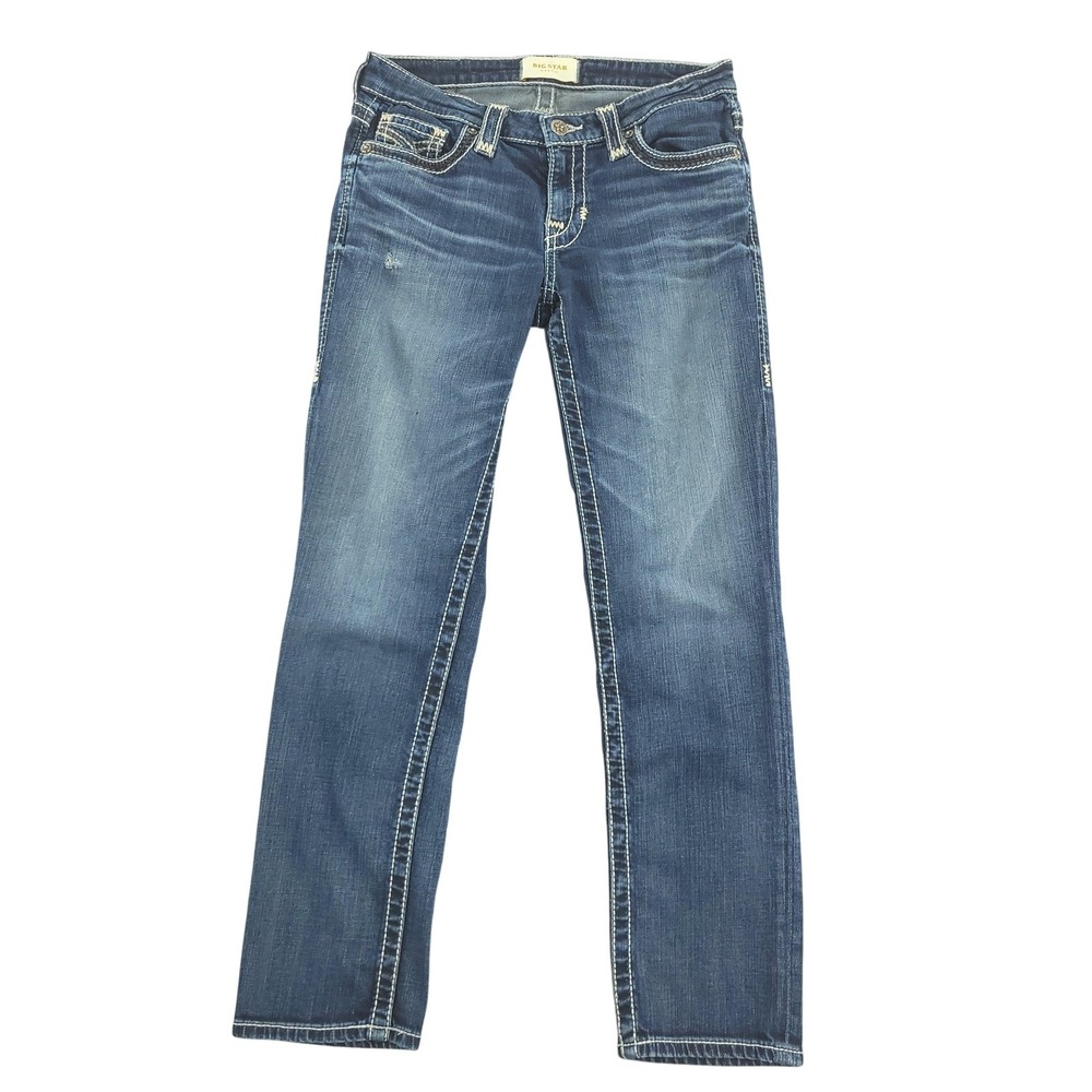 Big Star Maddie Jeans Womens 26 Blue Med Wash Low Rise‎ Straight Stretch Denim